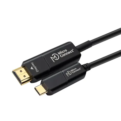 MicroConnect Premium Active Optic Fiber Kabel USB C - HDMI 2.0 MM 10m schwarz 