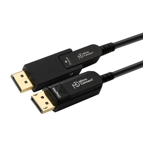 MicroConnect Premium Glasfaserkabel Mini DisplayPort 1.4 (M) - DisplayPort (M) 50m schwarz / Adapter von MiniDP auf DP