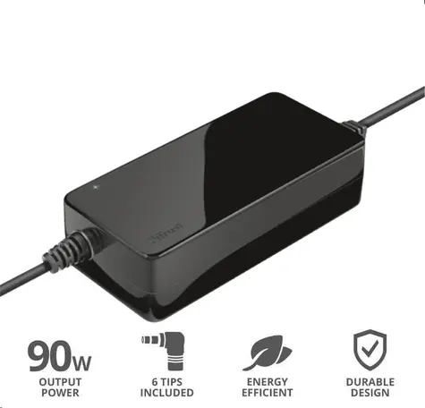 Trust MAXO Lenovo schwarz / Laptop-Ladegerät / 90 W / 6 Anschlüsse