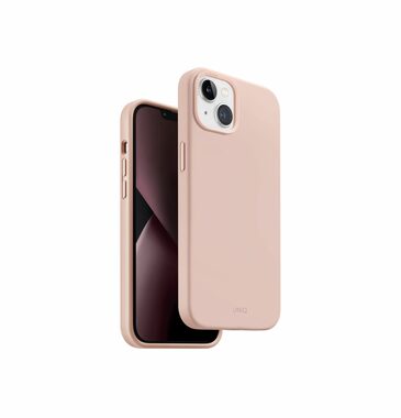 UNIQ Hybrid Lino Hue Magclick Laderückseite für Apple iPhone 14 - BLUSH (Pink)