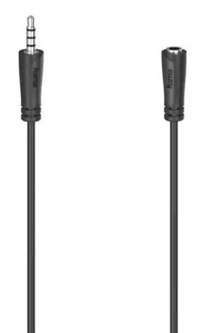 HAMA 200734 Verlängerungs-Audiokabel 3,5-mm-Klinke für Headsets 1,5 m schwarz / 4-polig 