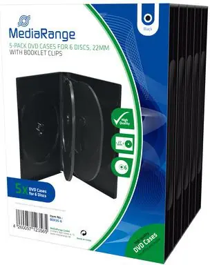 MediaRange BOX35-6 DVD-Hülle für 6 Discs schwarz / 33mm / 5 Stk 