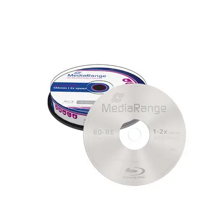 MediaRange MR501 Bluray 25 GB 10 Stück BD-RE Spindel 2x Geschwindigkeit