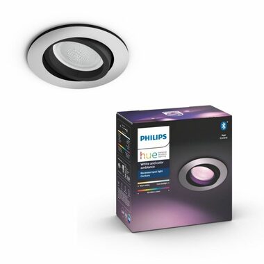Philips Hue WA Milliskin LED-Einbauleuchte quadratisch GU10 1x5W Aluminium / 350lm / 2200-6500K / IP20 