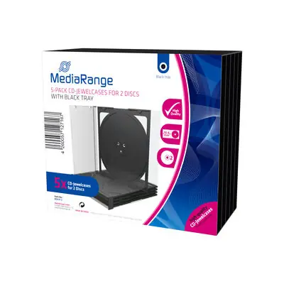MediaRange BOX31-2 CD Jewelcase Cover für 2 Discs schwarz (5 Stk.)