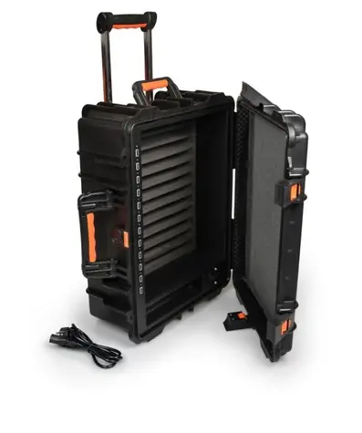 PORT CONNECT Ladetransportkoffer für 12 Geräte schwarz / geeignet für Geräte bis 20 x 2,4 x 30 cm Größe