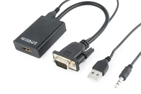 Gembird -Adapter VGA (M) + 3,5 mm auf HDMI (F) 0,15 m