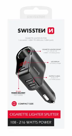 Swissten CL-Adapter 2x USB-A + USB-C + CL / bis 216W 