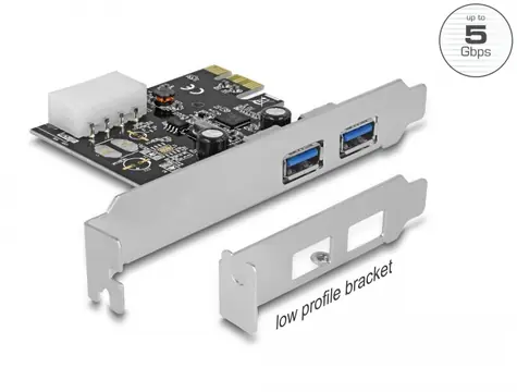 DeLock PCI Express Karte - 2 x externer SuperSpeed USB / 5 Gbit/s / USB 3.2 Gen 1 Typ-A (F)
