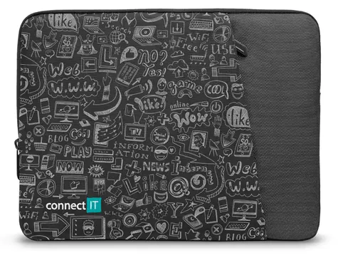 Connect IT CFF-7013-DD Doodle schwarz / Tasche für Laptop 13,3" 