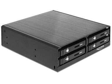 DeLock 5,25" Mobiler Wechselrahmen für 4 x 2,5" SATA HDD/SSD schwarz
