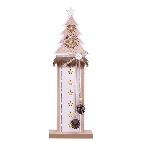 Solight Weihnachts-LED-Baumschmuck aus Holz / 2x AA