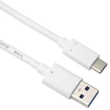 PremiumCord verbindet USB 3.2-Kabel mit USB-C - USB-A-Anschlüssen, 1 m, weiß
