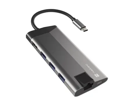 Natec Fowler PLUS / Multiport-Adapter / 4K HDMI / 3 xUSB 3.0 / 1x USB-C / RJ-45 / Kartenleser 