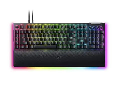 Razer BlackWidow V4 Pro Green Switch US Schwarz / Gaming-Tastatur / Mechanisch / Kabelgebunden (USB) / Razer Green Switches / US