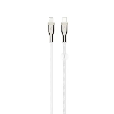 FIXED Geflochtenes Lade- und Datenkabel mit USB-C/Lightning-Anschlüssen und PD-Unterstützung 1,2 m weiß / MFI