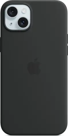 Apple Silikonhülle mit MagSafe für iPhone 15 PLUS schwarz / Nachverkauf