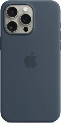 Apple Silikonhülle mit MagSafe für iPhone 15 Pro Max Sturmblau