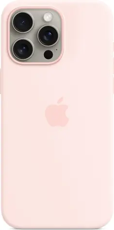 Apple Silikonhülle mit MagSafe für iPhone 15 Pro Max hellrosa