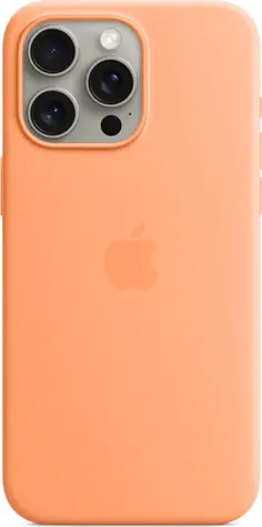 Apple Silikonhülle mit MagSafe für iPhone 15 Pro Max sorbetorange