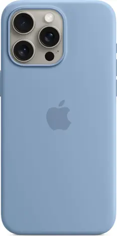 Apple Silikonhülle mit MagSafe für iPhone 15 Pro Max eisblau
