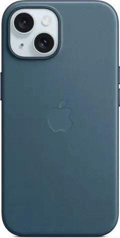 Apple Cover aus FineWoven Stoff mit MagSafe für iPhone 15 Pazifikblau