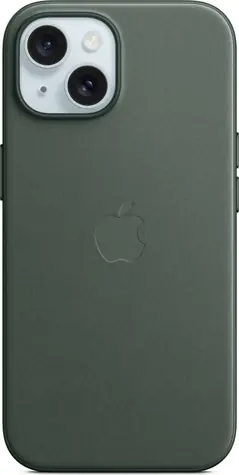 Apple Cover aus FineWoven Stoff mit MagSafe für iPhone 15 blattgrün