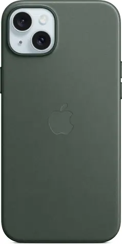 Apple Cover aus FineWoven Stoff mit MagSafe für iPhone 15 PLUS blattgrün