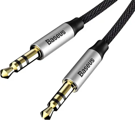 Baseus CAM30-BS1 Kabel Klinke 3,5 mm (M) - Klinke 3,5 mm (M) 1 m schwarz-silber