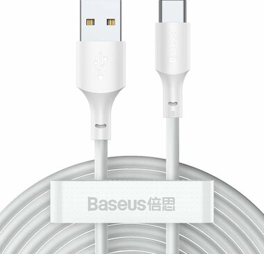 Baseus TZCATZJ-02 Kabelset USB-A (M) - USB-C (M) 1,5 m weiß / 2 Stk