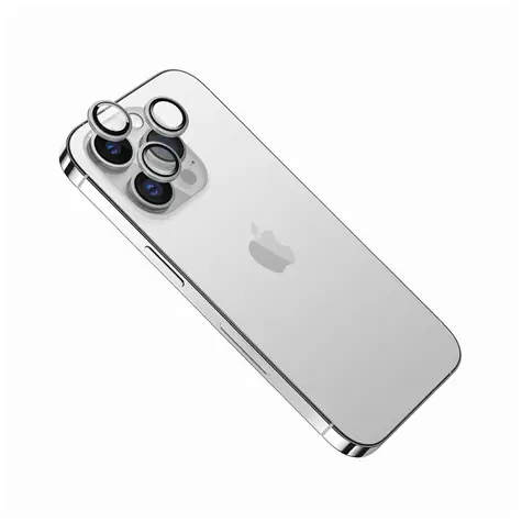 FIXED Kameraglas Kameraobjektiv-Schutzglas für Apple iPhone 15 Pro/ 15 Pro Max Silber