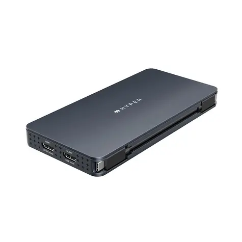 Hyper Universal Silicon Motion USB-C 10in1 schwarz / Dockingstation / 2x USB-A / USB-C / SD / Ethernet / 2x HDMI 4K 