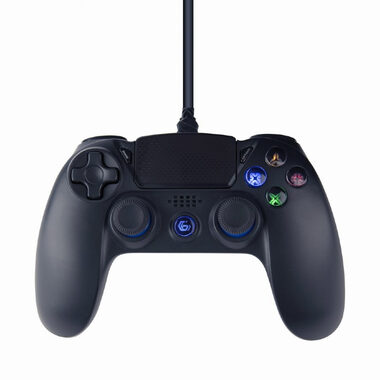 Gembird JPD-PS4U-01 Gamepad schwarz / Vibrationssystem / PS4 / PC / USB / LED / 3M