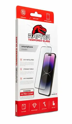 Swissten RAPTOR DIAMOND ULTRA CLEAR 3D Panzerglas für Apple iPhone 15 Pro Max schwarz 
