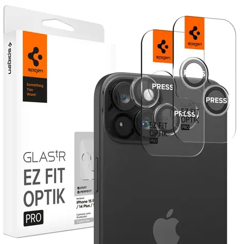 Spigen Glass tR EZ Fit Optik Pro 2er-Pack Kameraschutzglas für Apple iPhone 15 Pro/15 Pro Max 