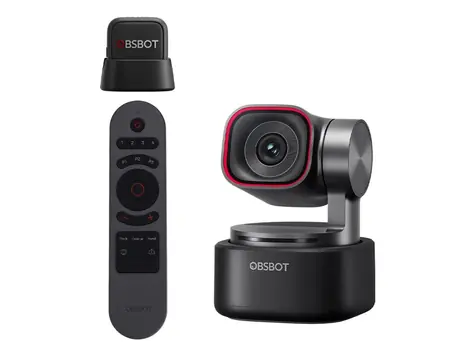 OBSBOT Tiny 3 4K Fernbedienung + Mikrofon-Kombination / Webcam / Gimbal / 4K@30fps / FullHD@120fps / USB-C / Mikrofon  