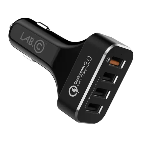 LAB.C 4Port Quick schwarz / Autoladegerät / 4xUSB / 54W 