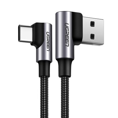 Ugreen US176 Kabel USB-A (M) - USB-C (M) 1m schwarz / abgewinkelt 