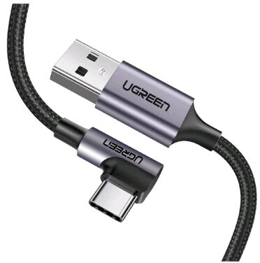 Ugreen Kabel USB-A (M) - USB-C (M) 2m schwarz / abgewinkeltes USB-C 