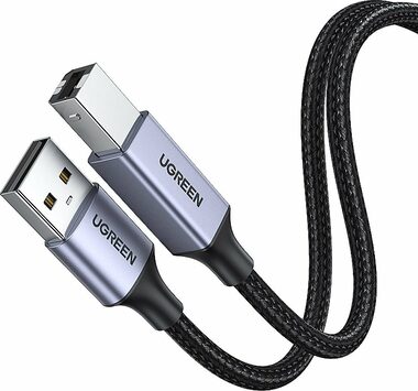 Ugreen 90560 Kabel USB-A 2.0 (M) - USB-B 2.0 (M) 5m schwarz / geflochten