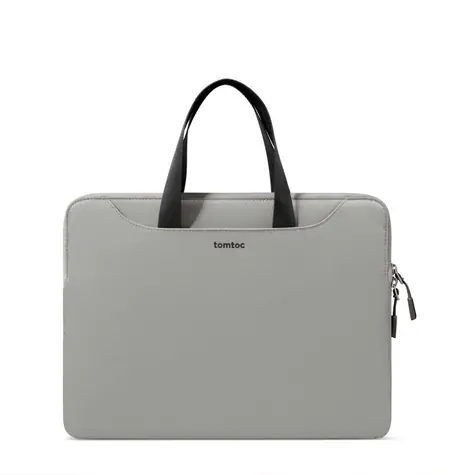 tomtoc Light-A21 Zweifarbige Slim-Hülle mit Trageriemen für 13,5-Zoll-Laptops in Grau 