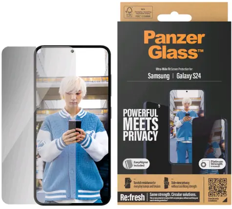 PanzerGlass UWF Privacy Panzerglas für Samsung Galaxy S24 / Einbauset 