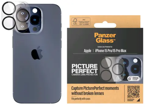 PanzerGlass PicturePerfect Schutzglas für Apple iPhone 15 Pro/15 Pro Max