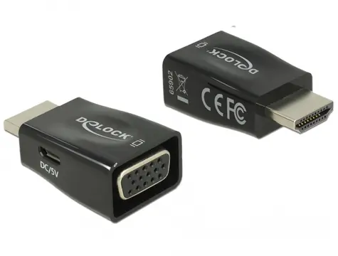 DeLock Adapter HDMI-A (M) - VGA (F) schwarz