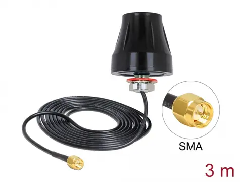DeLock Antenne LTE SMA 2 dBi 3M schwarz