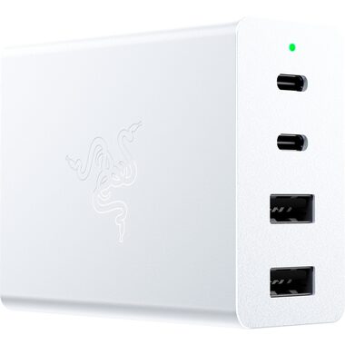 Razer USB-C 130W GaN Ladegerät weiß / Schnellladegerät / 130W / 2x USB-C / 2x USB-A 