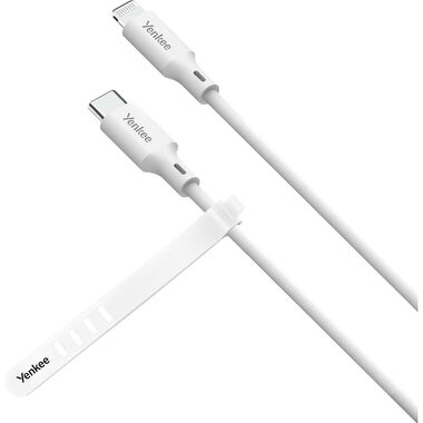 YENKEE YCU 635 WH SILIC-Kabel USB-C (M) - Lightning (M) 1,5 m weiß / 27 W / 480 Mbit/s 