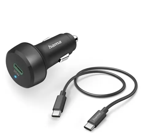HAMA 201614 Set USB-C Ladegerät 25W + USB-C Kabel 1m Schwarz
