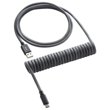 CableMod Classic Spiral- Cable USB-C - USB-A 1,5 m Carbongrau / Kabel für Tastatur