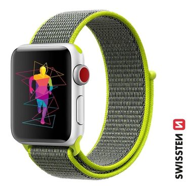 Swissten Nylonarmband für Apple Watch 38/40/41 mm leuchtend grün